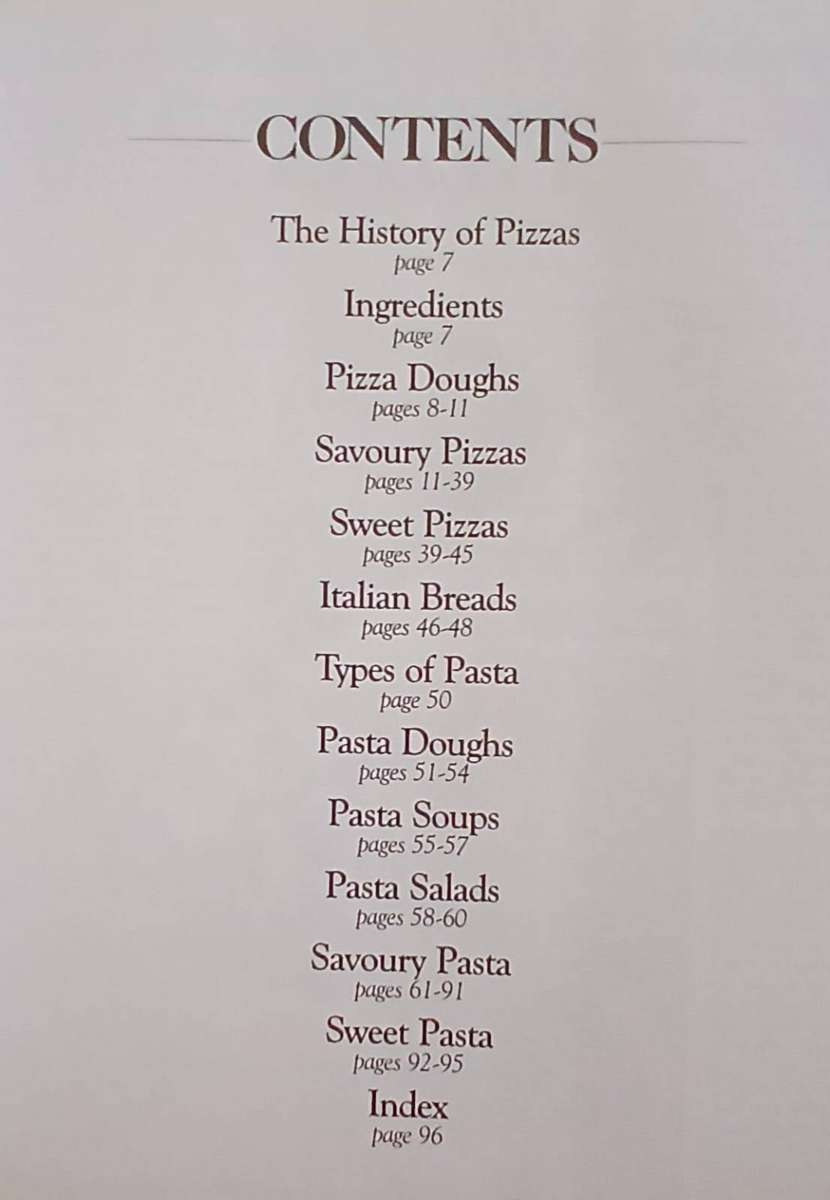 The Book of Pizzas & Pasta ~ D B M
