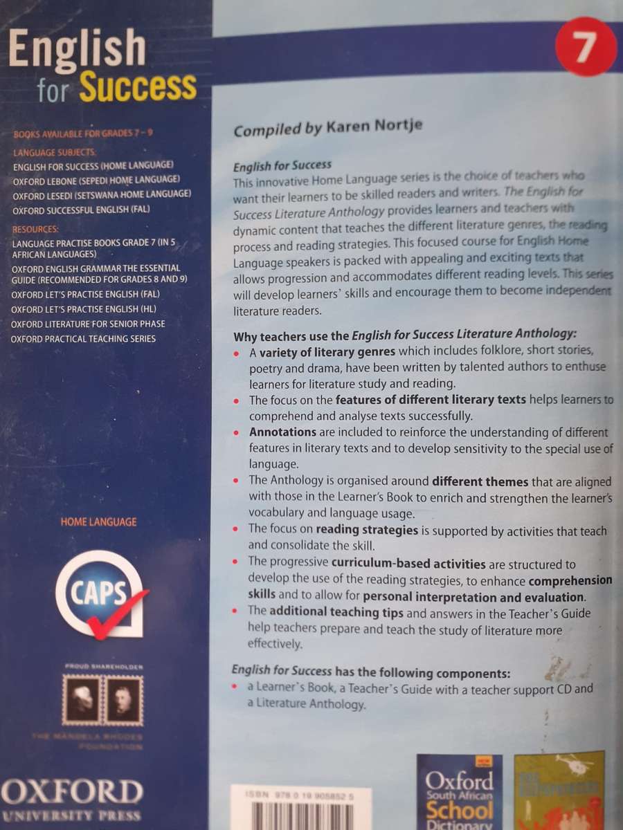 (Oxford) English for Success - Grade 7 ~ compiled by Karen Nortje
