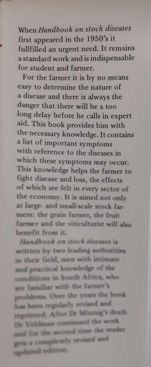 Handbook on Stock Diseases ~ Monnig / Veldman
