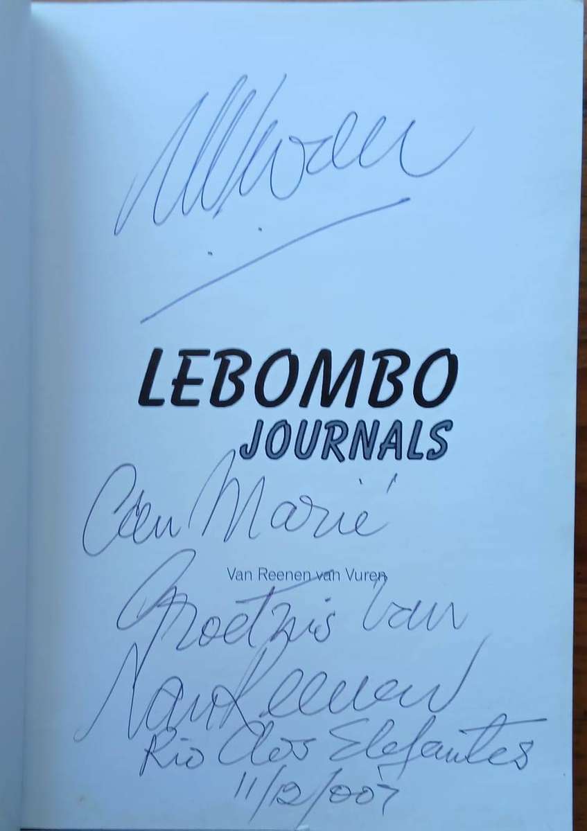 (signed) Lebombo Journals ~ Van Reenen van Vuren