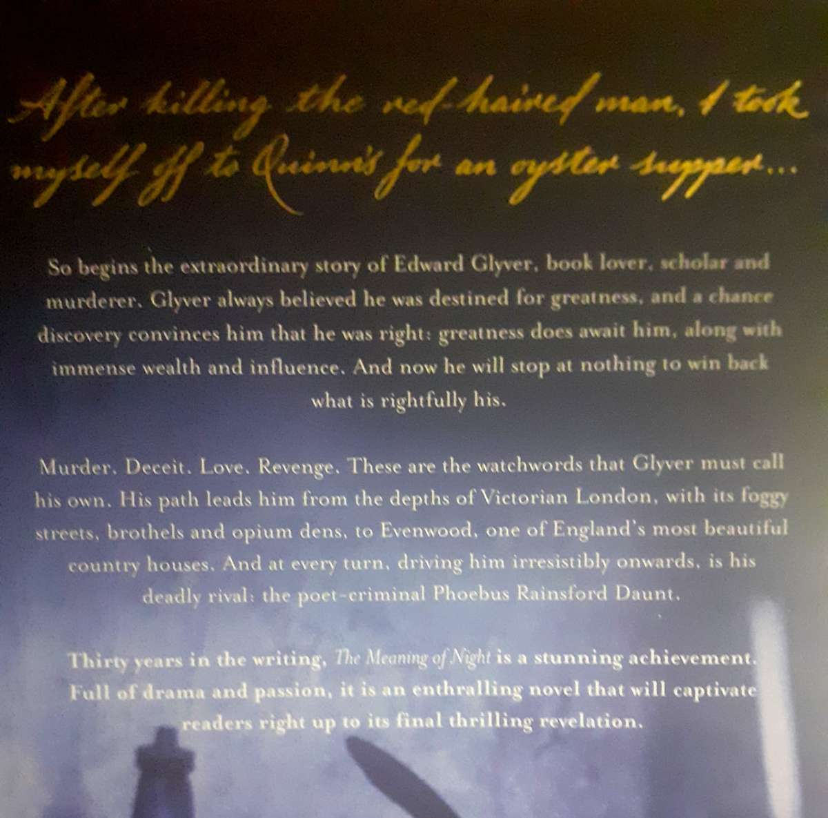 The Meaning of Night ~ Michael Cox