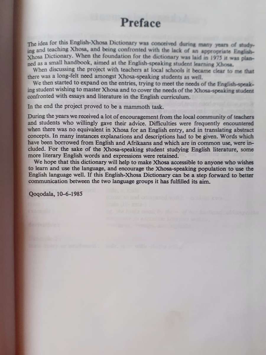 Oxford English Xhosa Dictionary