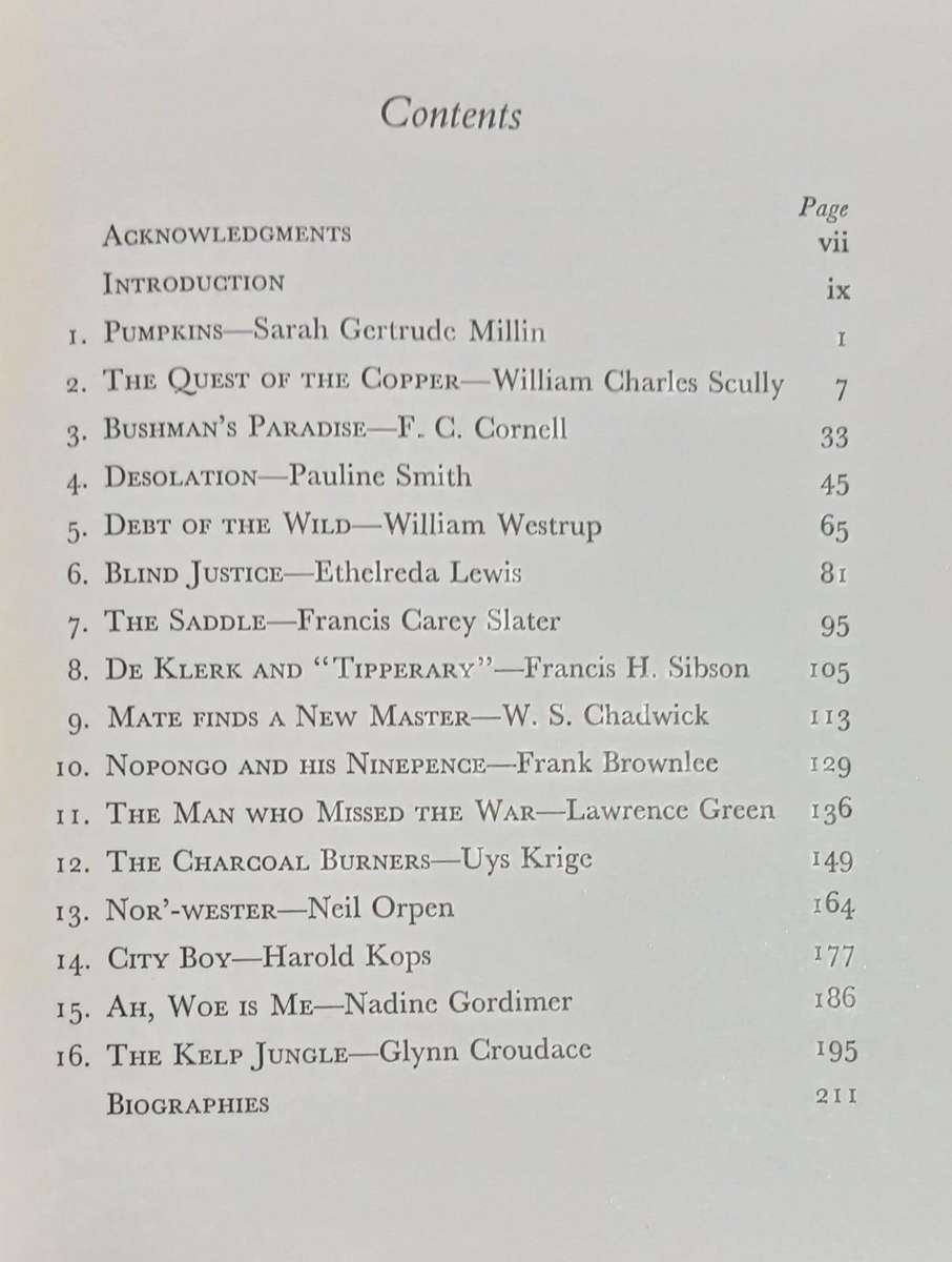 Short Stories by South African Writers ~ selected by A D Dodd