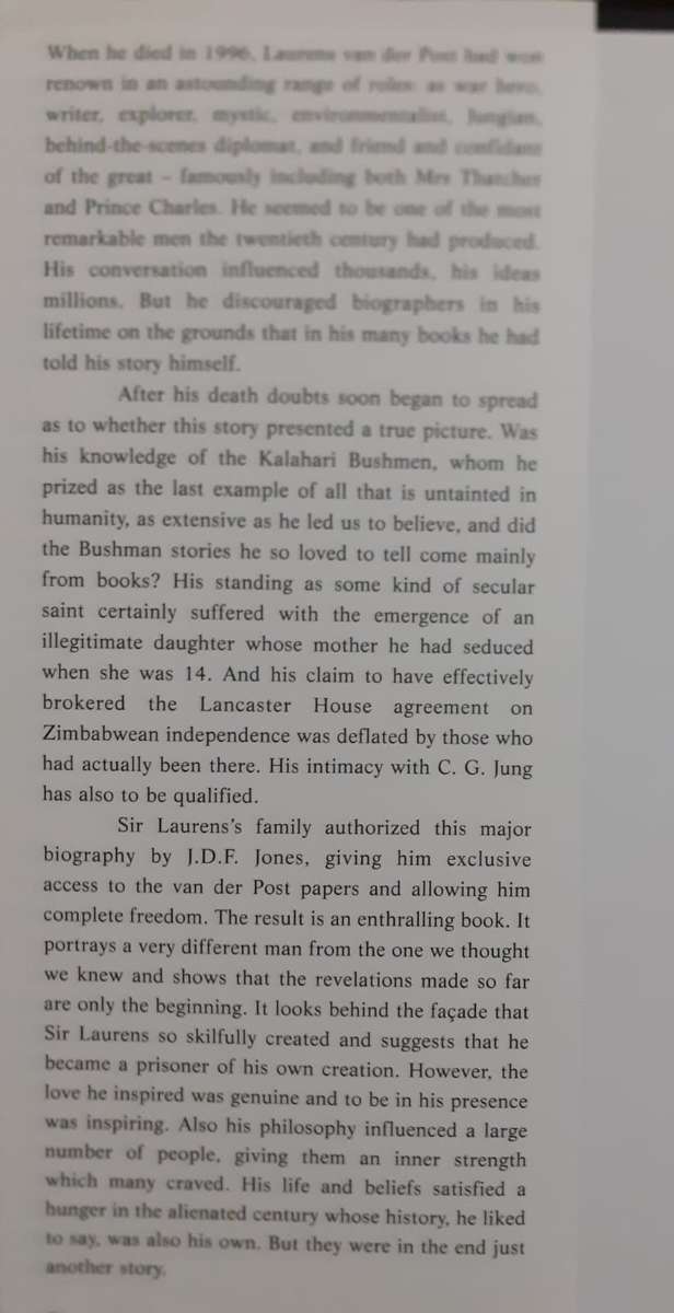 Storyteller - The many lives of Laurens van der Post ~ J D F Jones