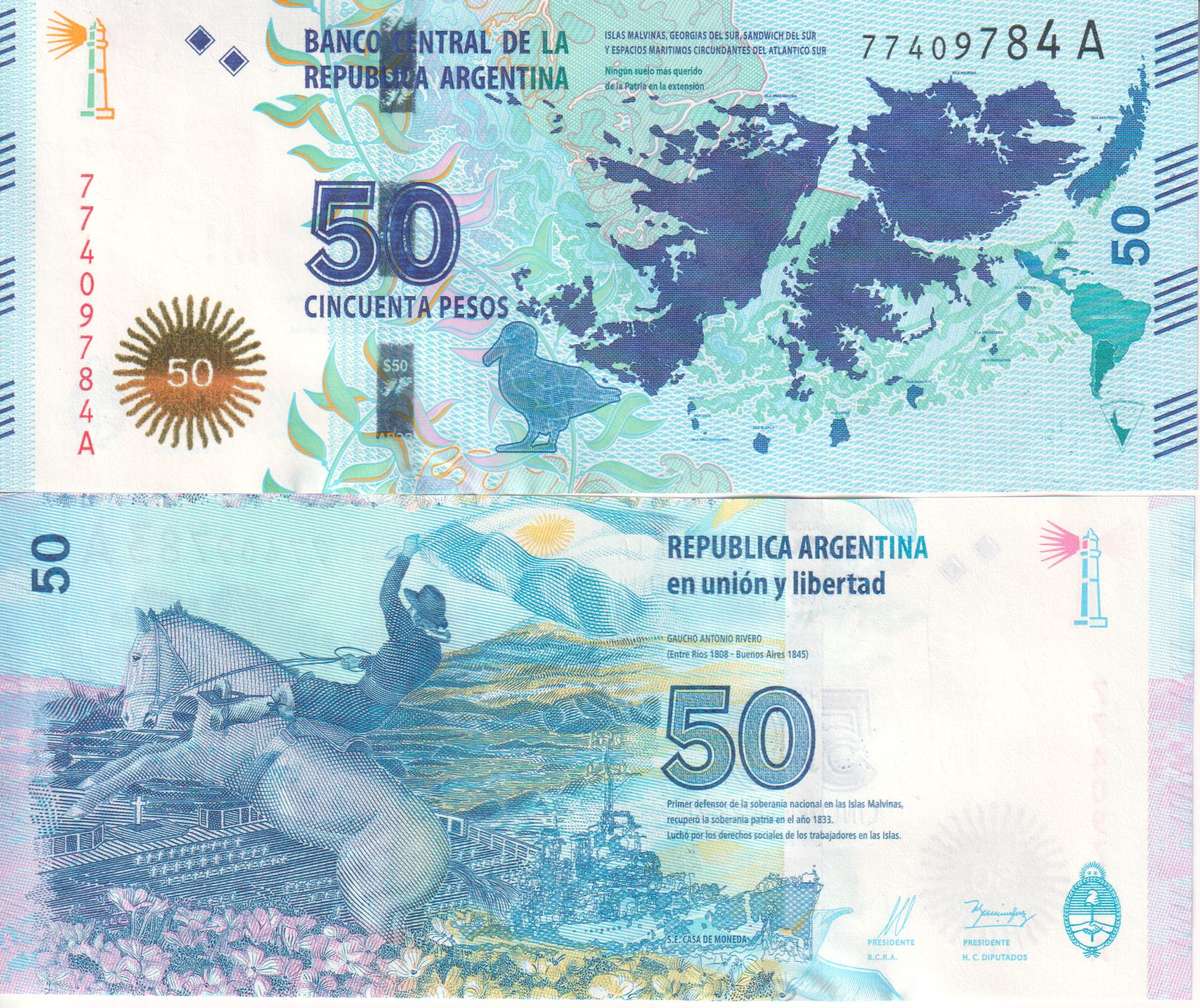 ARGENTINA 50 PESOS 2015 COMMEMORATIVE - FALKLAND ISLANDS P362 UNC