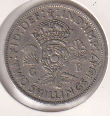 GREAT BRITAIN 2 SHILLINGS 1947 IN COIN FLIP