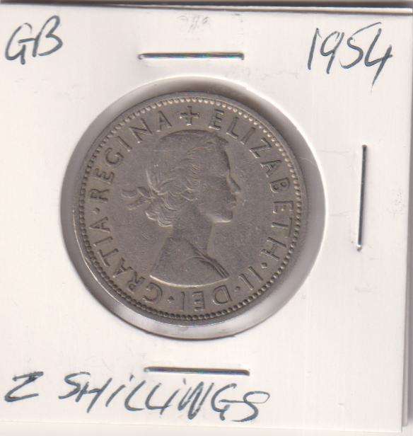 GREAT BRITAIN 2 SHILLINGS 1954 IN COIN FLIP