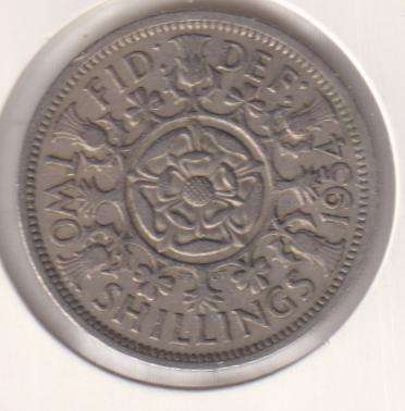 GREAT BRITAIN 2 SHILLINGS 1954 IN COIN FLIP