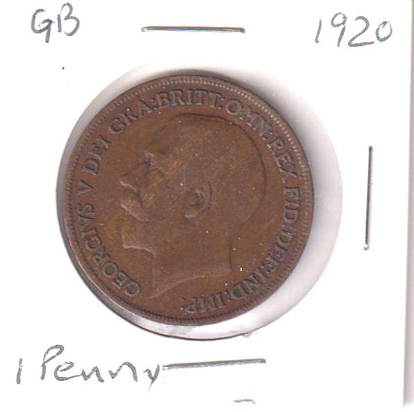 GREAT BRITAIN 1 PENNY  1920 IN COIN FLIP