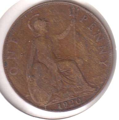 GREAT BRITAIN 1 PENNY  1920 IN COIN FLIP