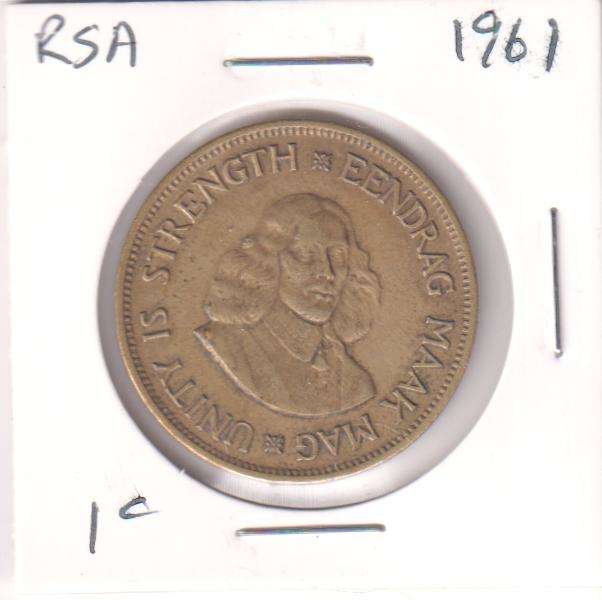 RSA 1 CENT 1961 IN COIN FLIP