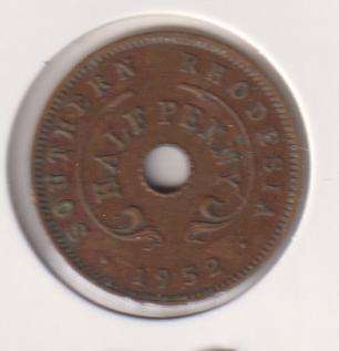 SOUTHERN RHODESIA  ½ PENNY 1952 IN COIN FLIP