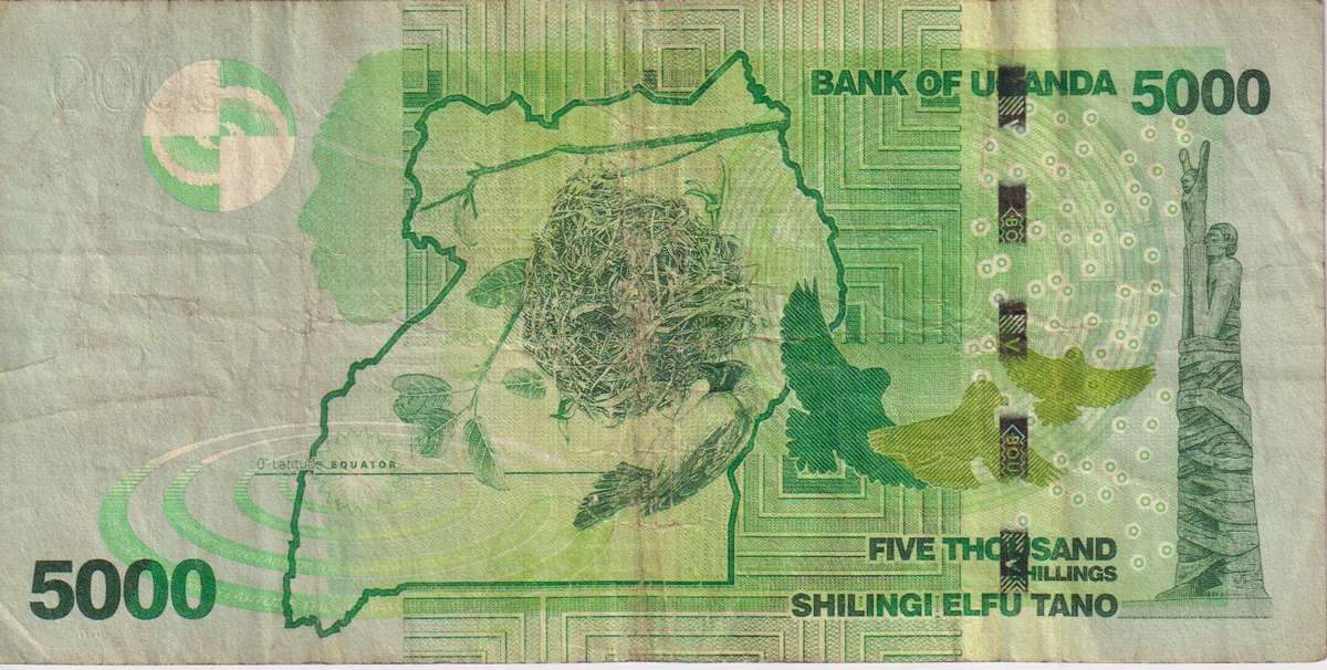 Uganda 5000 Shillings 2010. P51 VF