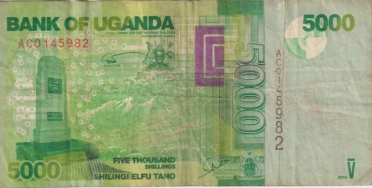 Uganda 5000 Shillings 2010. P51 VF