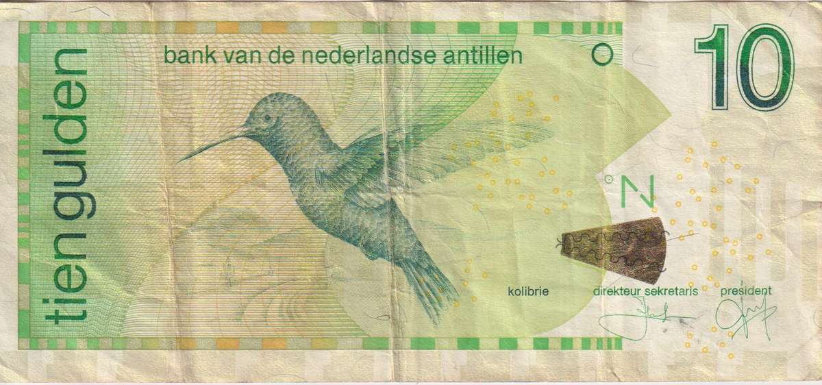 NETHERLANDS ANTILLEN 10 GULDEN 2003 P28c VF