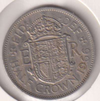 GREAT BRITAIN HALF CROWN 1966  IN COIN FLIP