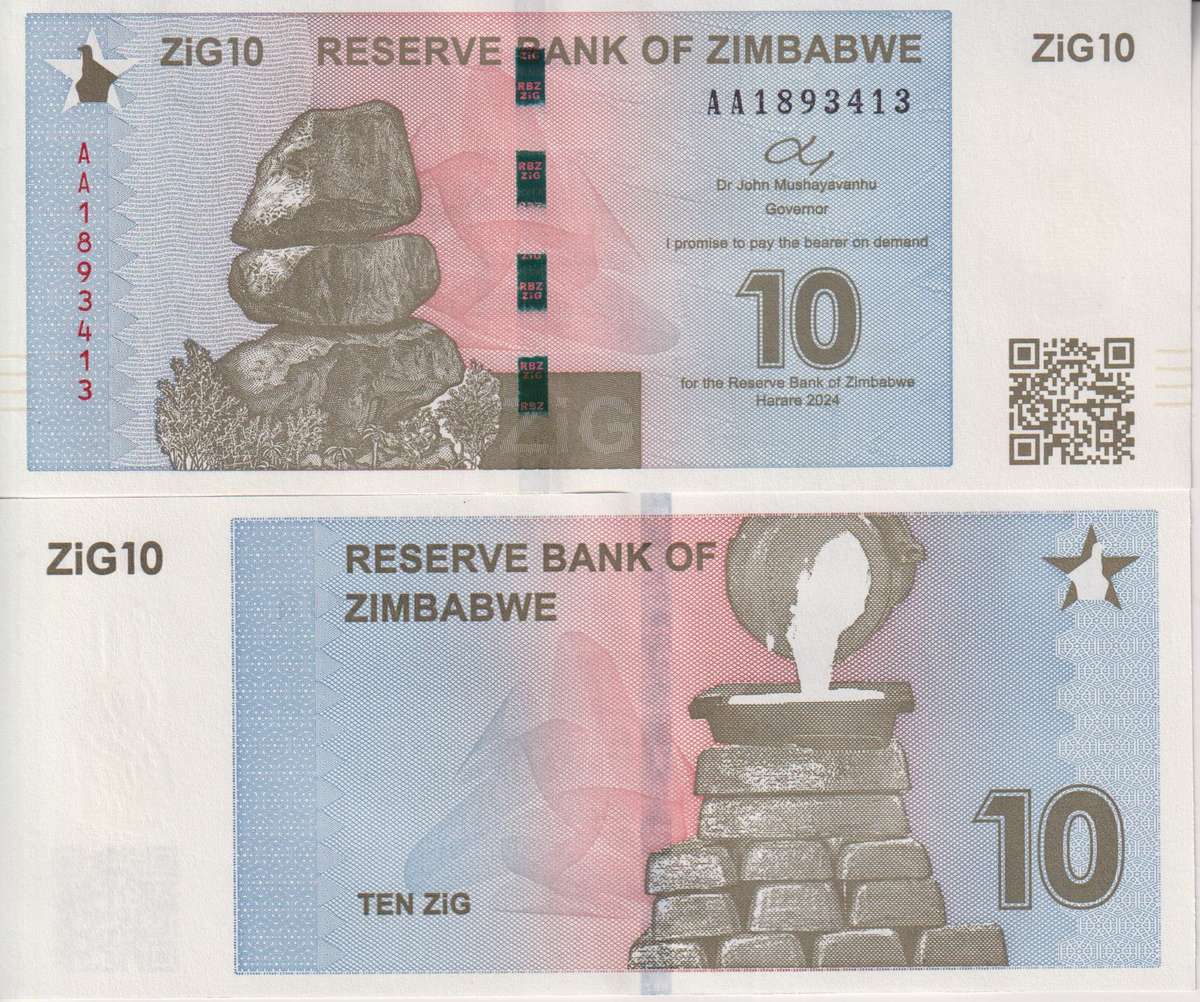 Zimbabwe 10 Zig 2024, P-110, UNC