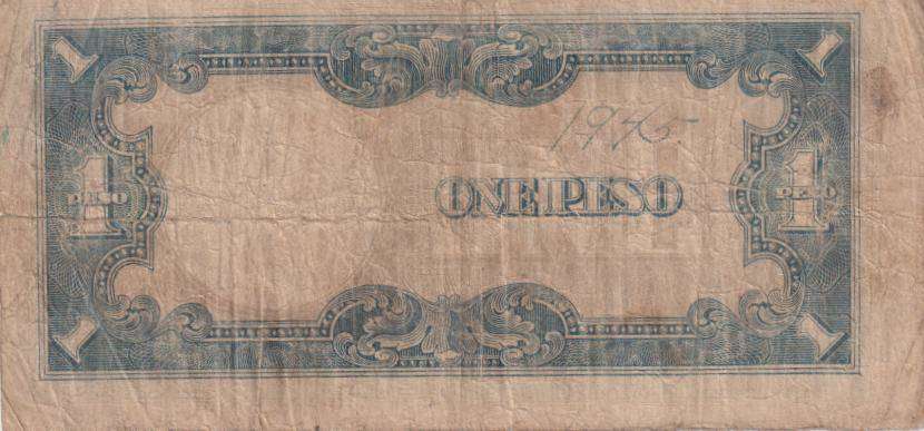 PHILIPPINES  Japanese Occupation WWII 1 Pesos 1943  P109 F