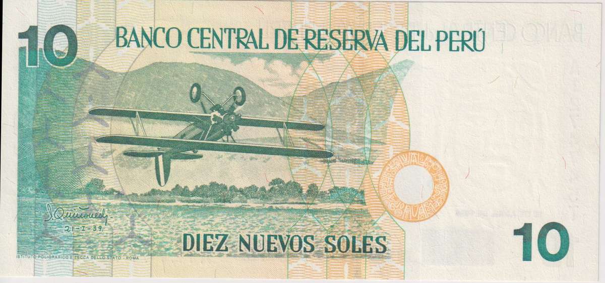 PERU 10 NUEVOS SOLES 1996 P163 A-UNC