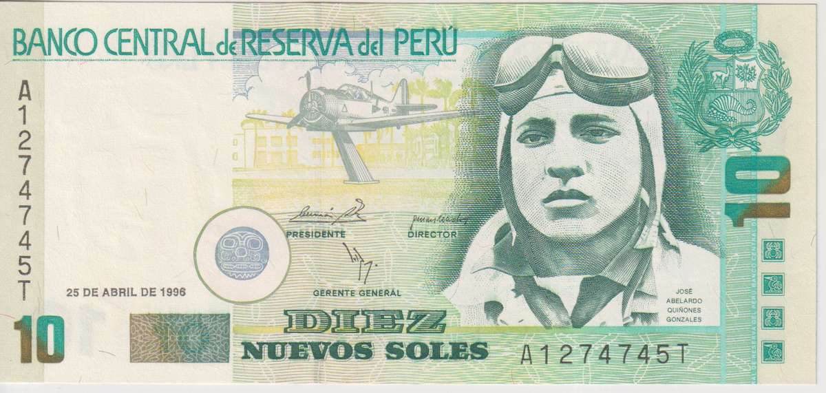 PERU 10 NUEVOS SOLES 1996 P163 A-UNC