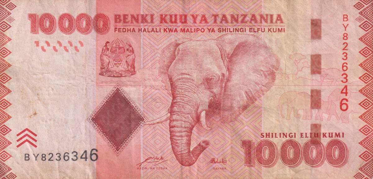 TANZANIA 10,000 SHILLINGS 2010-15 P44 VF