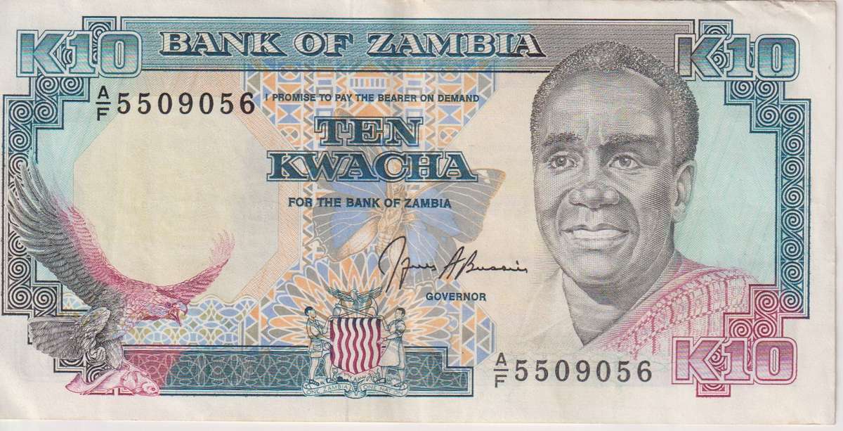 ZAMBIA 10 KWACHA 1989-91 P 31  VF