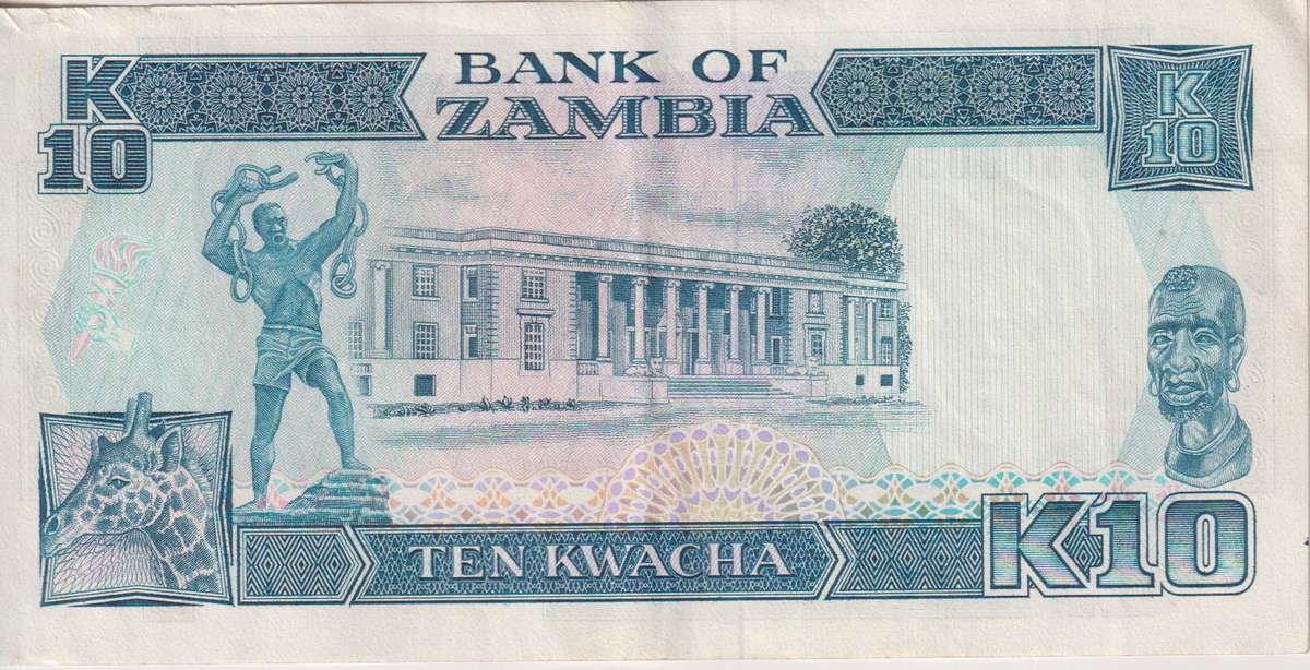 ZAMBIA 10 KWACHA 1989-91 P 31  VF
