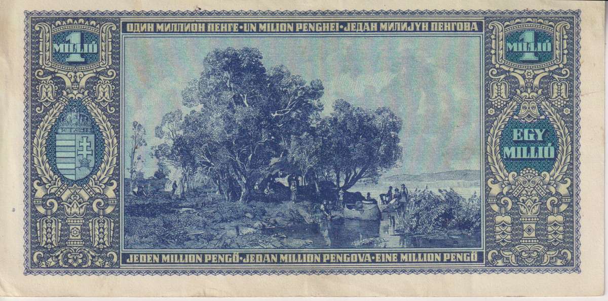 WW2 - HUNGARY 1 MILLION PENGO  1945  P122 VF