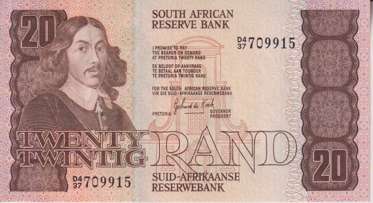 REPUBLIC OF SOUTH AFRICA - 1 20 RAND GERHARD DE KOCK E/A 1984 D4/37 A-UNC
