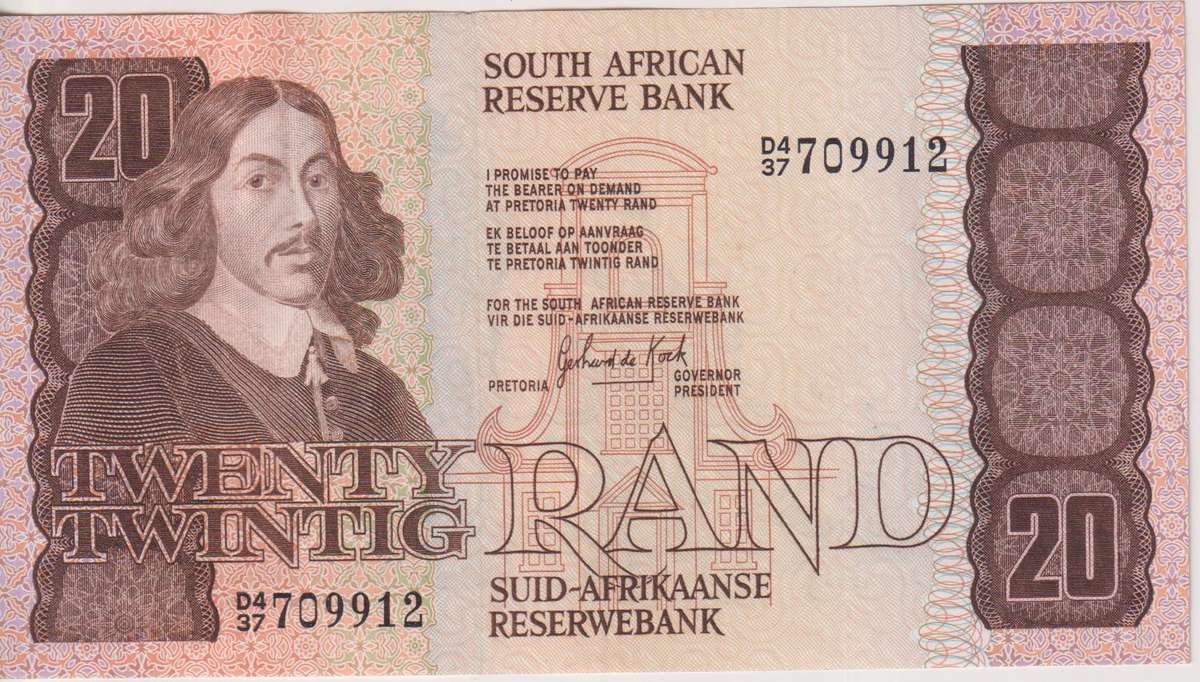 REPUBLIC OF SOUTH AFRICA - 1 20 RAND GERHARD DE KOCK E/A 1984 D4/37 A-UNC
