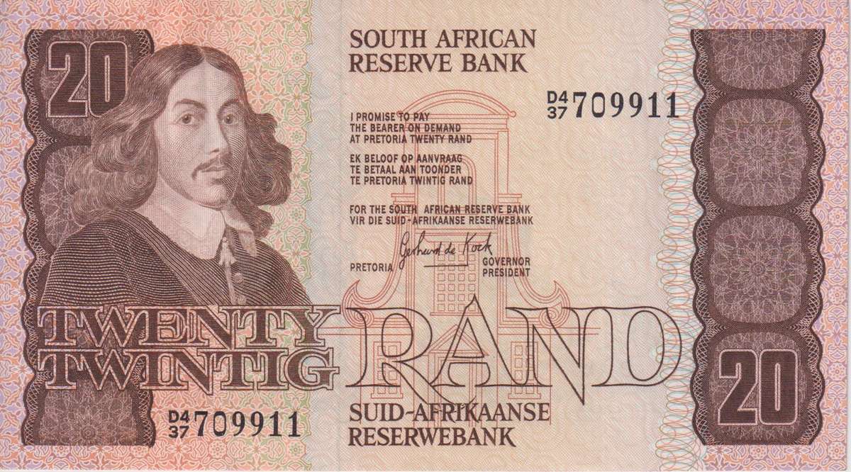 REPUBLIC OF SOUTH AFRICA - 1 20 RAND GERHARD DE KOCK E/A 1984 D4/37 A-UNC