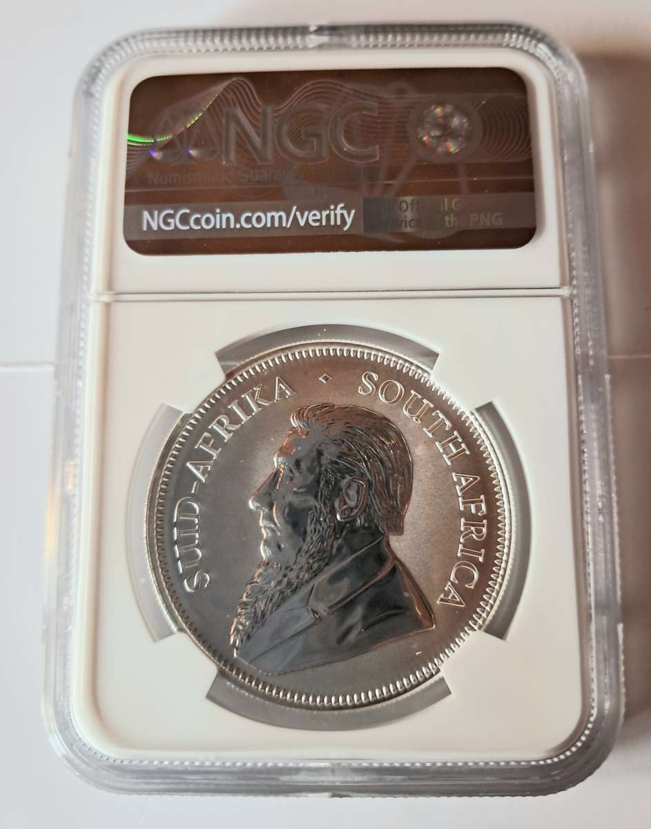 RSA: Silver Krugerrand 1oz Fine Silver 50 Years Anniversary Privy of 2017 SP 69 NGC.