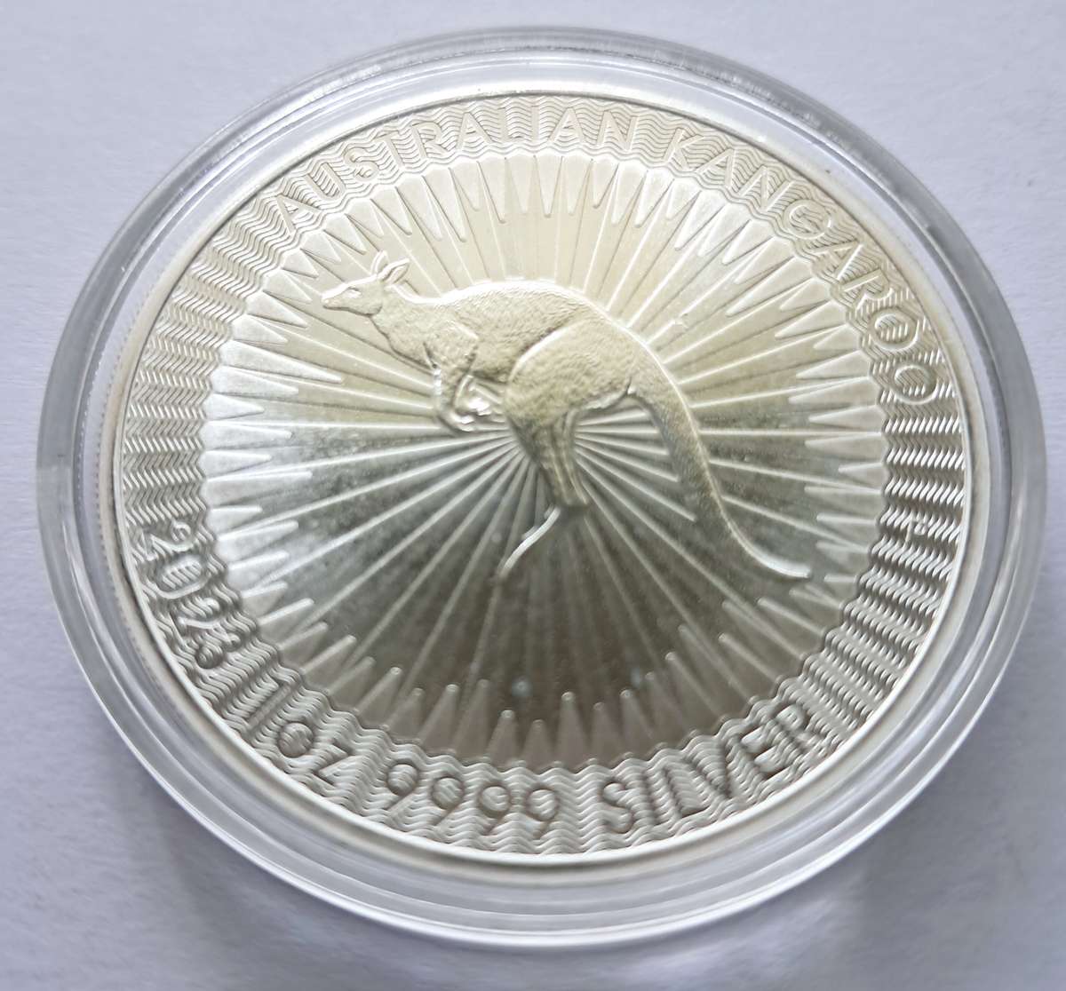 1 OZ  SILVER COIN - 2023 AUSTRALIAN KANGAROO Silver Coin IN CAPSULE