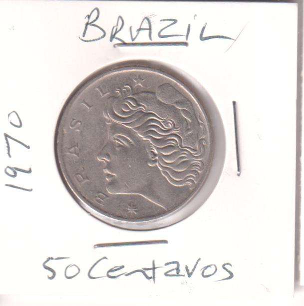 BRAZIL 50 CENTAVOS 1970 - IN COIN FLIP