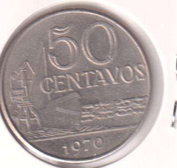 BRAZIL 50 CENTAVOS 1970 - IN COIN FLIP