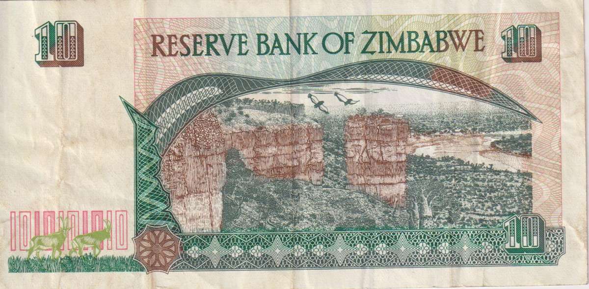 ZIMBABWE 10 DOLLARS P7 1997 VF