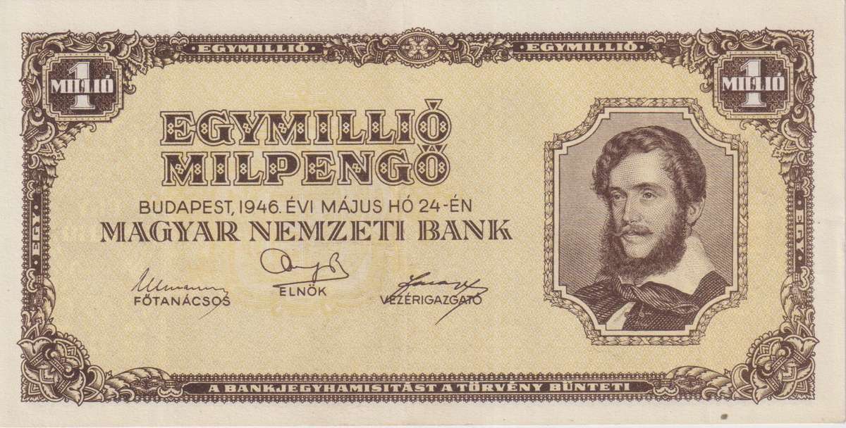 WW2 - HUNGARY 1 BILLION PENGO  1946 P128  XF