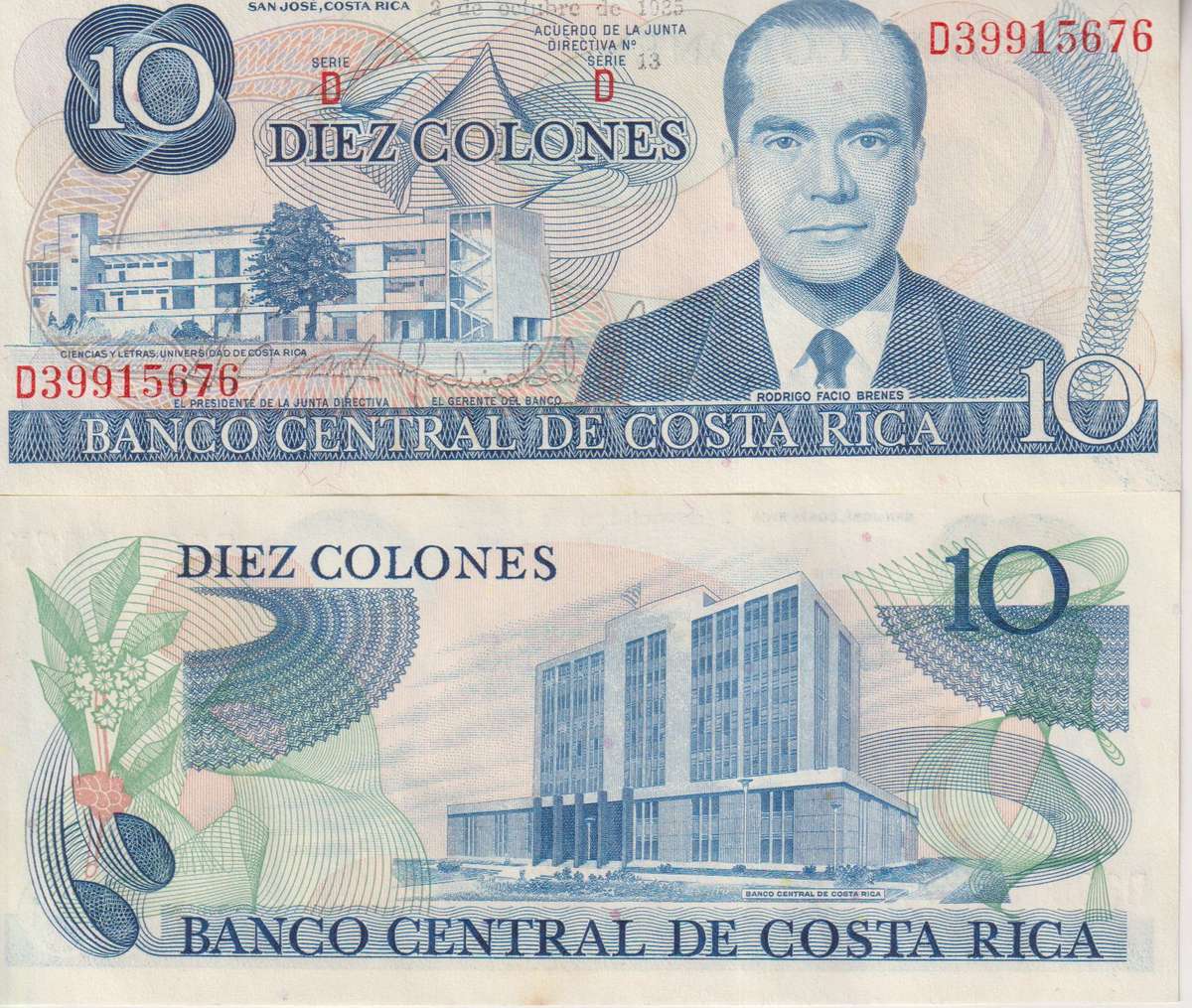 Costa Rica 10 Colones 2-10-1985 P-237b UNC