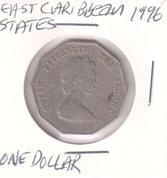 EAST CARIBBEAN STATES ONE DOLLAR 1996 IN COIN FLIP