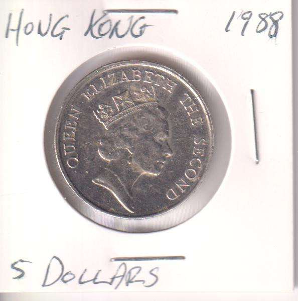 HONG KONG 5 DOLLARS 1988 - IN COIN FLIP