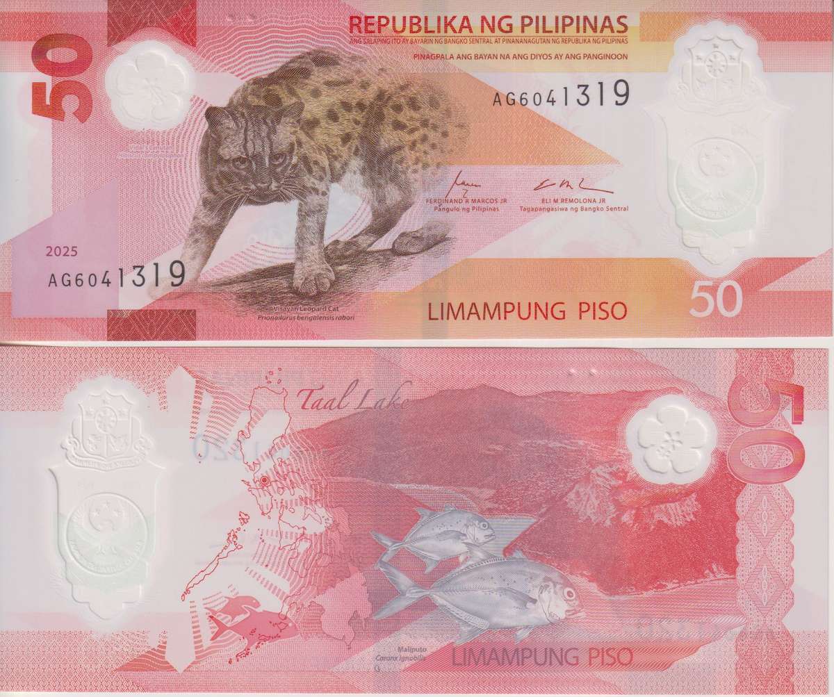 Philippines 50 Piso 2025 Polymer P NEW  UNC