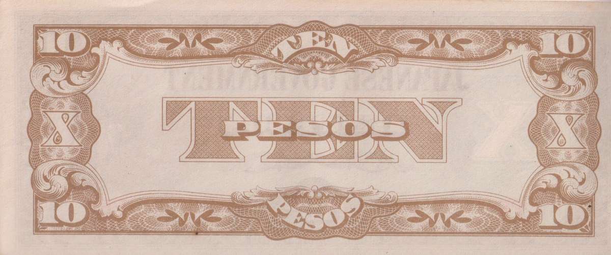 WORLD WAR 2 - PHILIPPINES 10 PESOS Japanese occupation (1942-1945) P108 A-UNC