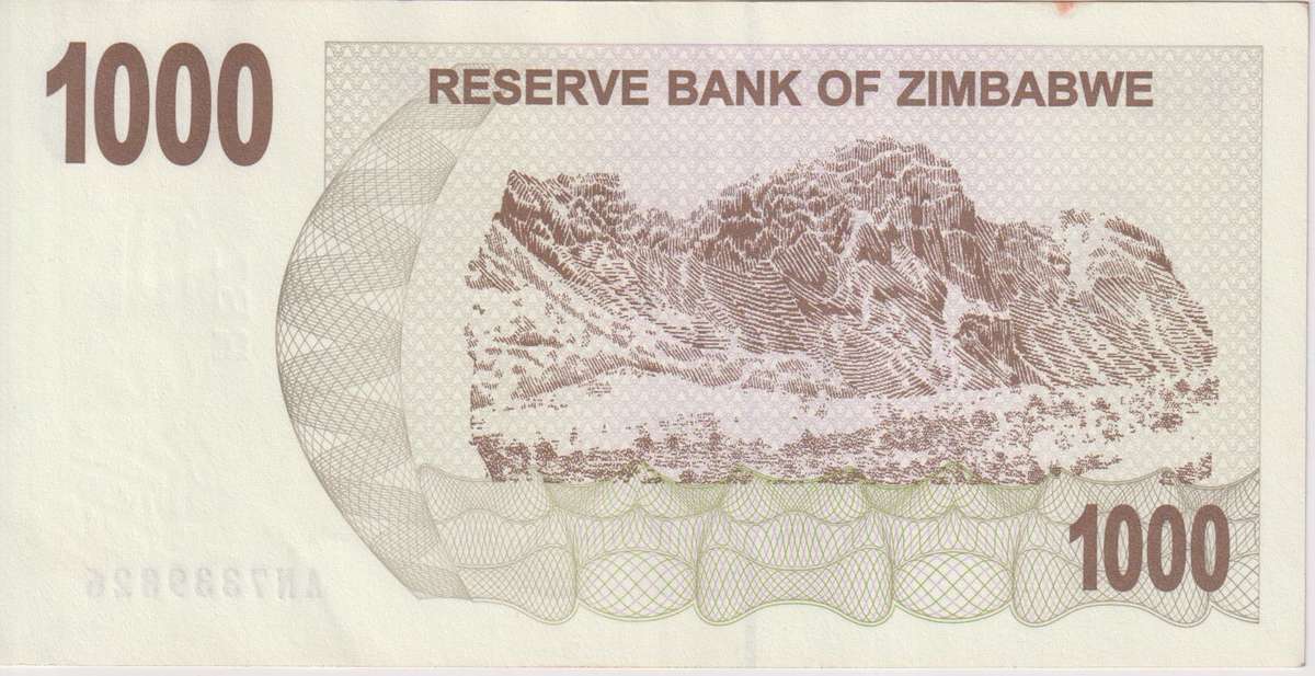 Zimbabwe 1000 DOLLARS BEARER'S CHEQUE 2006 P44 XF