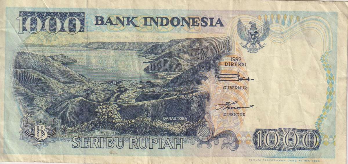 INDONESIA 1000 RUPIAH 1992 P129 VF