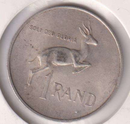 REPUBLIC OF SOUTH AFRICA - 1967 ONE RAND (ENGLISH) IN COIN FLIP - SILVER 0.800