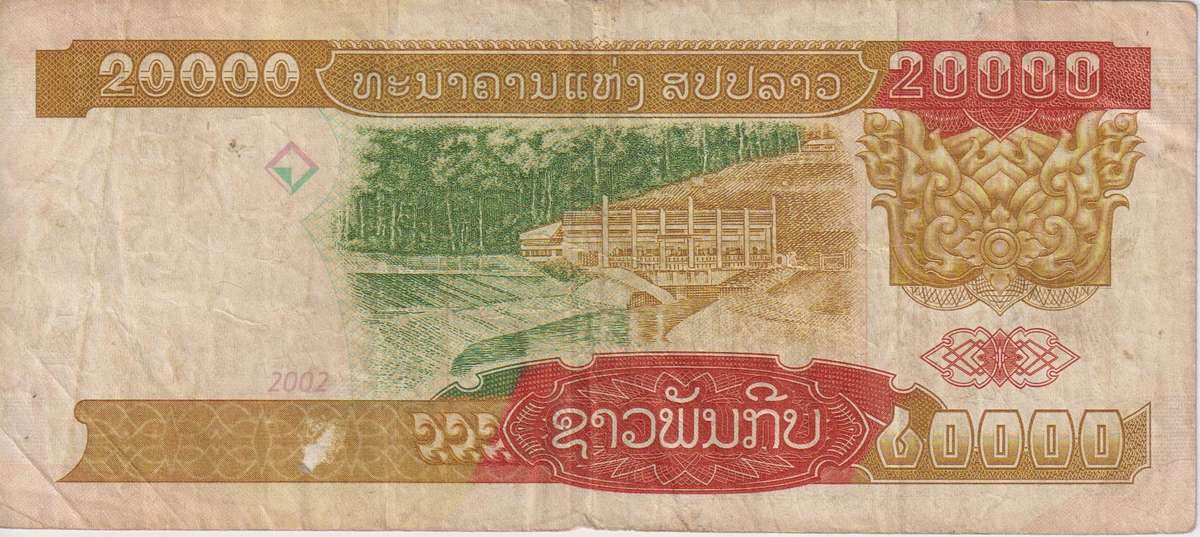 LAOS 20,000 KIP 2002 P36 VF