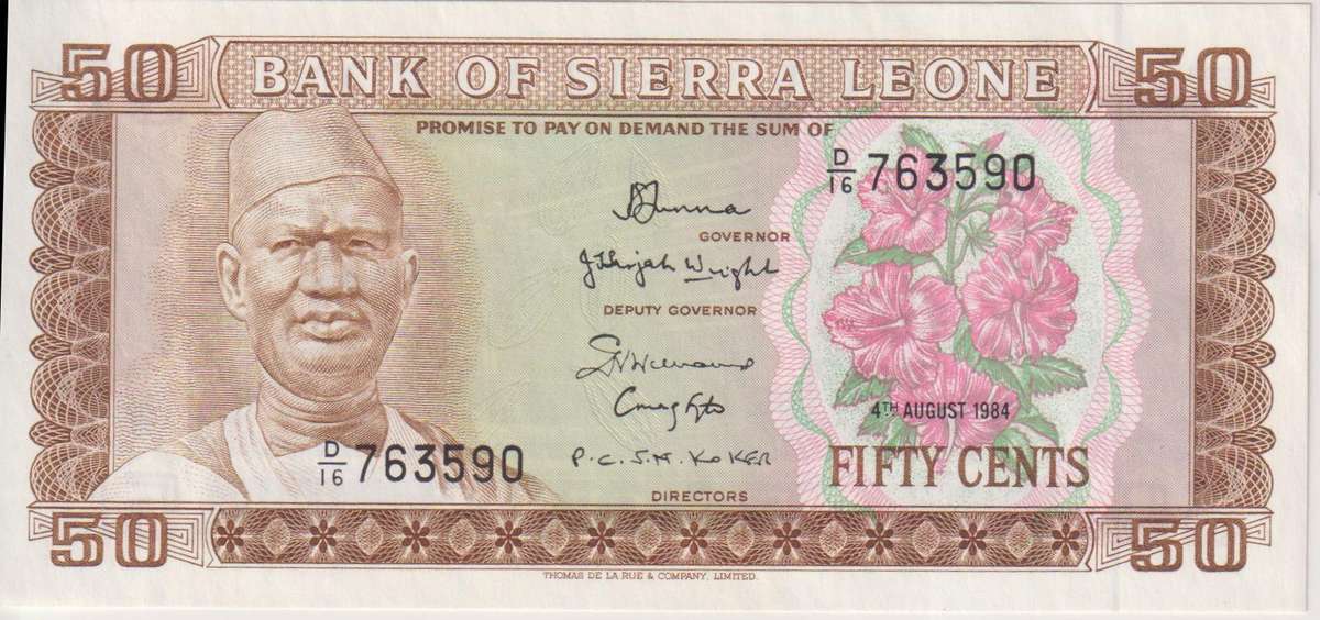 Sierra Leone 50 CENTS 1984  P4 UNC