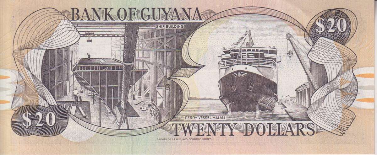 GUYANA 20 DOLLARS 1996 P30 UNC