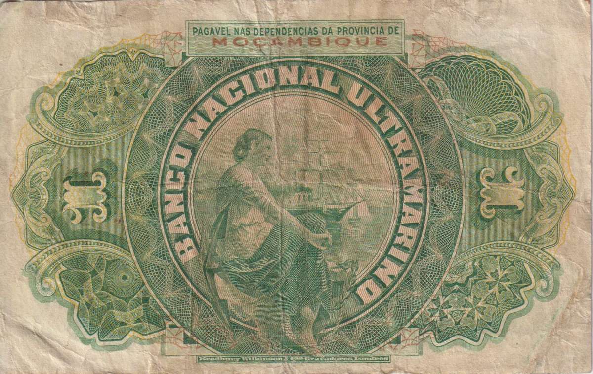 Portuguese Mozambique 1 Escudo 1921 P66  vF
