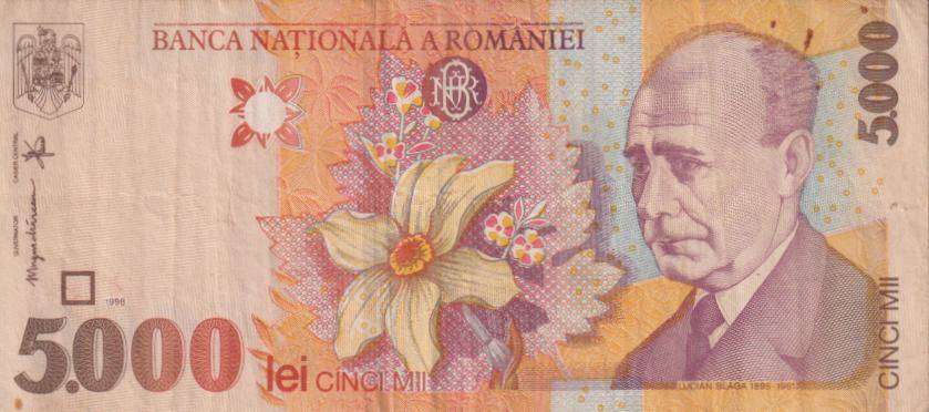 ROMANIA 5000 LEI 1998 P107  VF